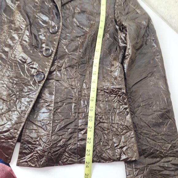 Lafayette 148 New York brown crinkle textured blazer jacket Sz 6 - Picture 14 of 15